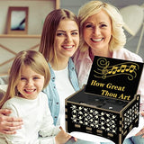 JYPLKCMT How Great Thou Art Wood Music Box Gifts for Christian Women Men Religious Wooden Music Boxes Presents: Women, Men, Kids, Mom, Dad, Easter, Christmas, Birthday, Baptism, Christening Gift