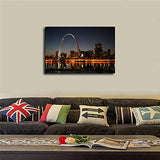 St.Louis Missouri Arch Oil Painting Modern Wall Art Pictures Canvas Print for Living Room HD Home Decoration Posters and Prints - 0654 (unframed,20x30inch)