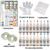 Klever Kits Tie Dye Kits 18 Colors DIY Fabric Dye Art Set Includes Gloves, Rubber Bands, Storage Box and Table Cover for Creative Group Activities, Fabric Theme Party DIY Craft Arts