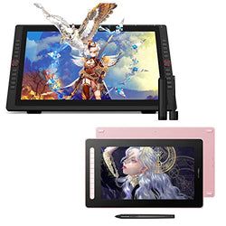XP-PEN Artist 22R pro Drawing Tablet with Screen 120% sRGB with Battery-Free Stylus Full-Laminated Technolog 21.5 inch Pen Display & XP-PEN Artist16 2nd Computer Graphic Tablet Pink