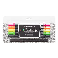 American Crafts 374272 Fluorescent Adult Coloring Book Fluorescent Markers 5 Pack