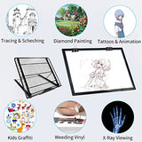 A3 Diamond Painting Light Pad with Stand Tracing Light Board Drawing Light Box Light Table for Weeding Vinyl Stepless Dimming Diamond Art Light Borad for Cricut Animation Skeching(A3+Stand)