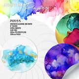 Alcohol Ink Paper for Alcohol Ink Art Painting - 25 Sheets Heavy Circle Round Art Paper for Alcohol Ink & Watercolor Paper, Synthetic Paper 8 Inches (203mm), 300gsm Cardstock