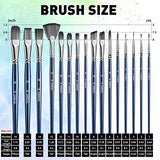 Artist Paint Brushes Acrylic Painting, SAREAL Professional Art Paint Brushes Set, 16 Pcs Watercolor Paint Brushes for Acrylic, Watercolor, Oil and Gouache, Canvas Painting
