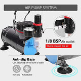 VIVOHOME 110-120V Professional Airbrushing Paint System with 1/5 HP Air Compressor and 3 Airbrush Kits and Portable Airbrush Paint Spray Booth Kit with 3 LED Lights Turn Table and Filter Hose