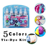 Riforla One-Step Tie-Dye Kit, Rainbow DIY, Fun, Non-Toxic Fabric, Party Creative Group Activities, All-in-1 DIY Fashion Dye Kit, Party Supplies, Bundle (B, 5 Different Colors)