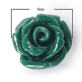 BRCbeads Top Quality 8mm BLUE Synthetic Turquoise Carved Rose Howlite Coral Flower Carving Loose