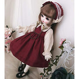 HMANE 3 Pcs Set Girl Doll Clothes Vintage Royal Court Patchwork Dress Outfit Set for 1/6 BJD Doll (No Doll)