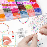 [2022 New Version] 7200+pcs 3mm 8/0 Glass Seed Beads and 600pcs Alphabet Letter Beads, DIY Handmade Art and Craft Set Bracelet Jewelry Making Kit, for Her Women Wife Girlfriend Kid