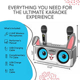 MASINGO 2023 New Portable Rabbit Karaoke Machine for Boys & Girls, w/Bluetooth Speakers, 2 Wireless Microphones, PA System & Karaoke Song Mode! Best Birthday Gift for Kids & Baby Toddlers - Spinto G3