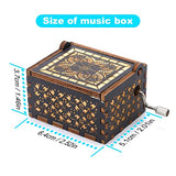 Prner The Nightmare Before Christmas Wood Music Box, Hand Crank Musical Boxes Case Antique Engraved Wooden Music Box Gift for Halloween,Christmas,Birthday,Valentine's Day,Mother's Day (Colorful)