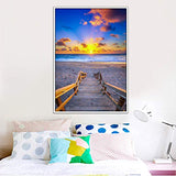 5D Diamond Painting Sunrise Landscape Kit for Adults ，Full Drill Paint with Diamond Art Sunset Beach Painting by Number Kits Home Wall Decor (Sunset scenerys 11.8X15.7inch)