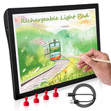 Rechargeable A4 LED Light Box for Tracing, XZN Upgraded Tracing Light Pad Battery Powered, Dimmable Portable Tracing Light Board in Light Weight for Diamond Painting,Weeding Vinyl, Drawing,Sketching