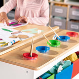 Guidecraft Arts and Crafts Center: Kids Activity Table and Drawing Desk with Stools, Storage Canvas Bins, Paper Roller, and Paint Cups | Toddlers Work Station - Children's Wooden Learning Furniture