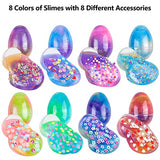 Aneco 24 Pack Easter Eggs Slime DIY Kit Colorful Galaxy Slime Eggs Planet Putty Slime with Card for Easter Party Favors, Easter Eggs Hunt, Basket Stuffers Fillers, Classroom Prizes, Gift Exchange