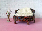 1:12 scale Doll Bed. Handmade Wicker Miniature Furniture for lati yellow irrealdoll aquarius NariPon Ringo