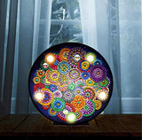 LED Night Lights with Diamond Painting Full Drill Crystal Drawing Kit Bedside Lamp Arts Crafts for Home Decoration Lights or Christmas Gifts 6.0x6.0inch (Mandala F)