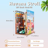 Fsolis DIY Book Nook Kit，DIY Dollhouse Book Nook Bookshelf Insert Bookcase Book Stand Personalized Assembled Bookends Diorama Decor Alley Miniature Kit ( YS01)