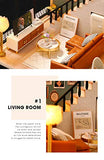 Flever Dollhouse Miniature DIY House Kit Creative Room with Loft Apartment Scene for Romantic Artwork Gift (Comfortable Life)