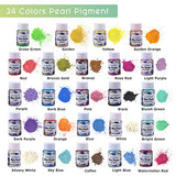 LET'S RESIN Pearl Pigment Powder -24 Colors Mica Powder-Each Bottle 0.35oz-Cosmetic Grade Resin Powdered Pigments-Hand Soap Making Dye for Slime, Resin Dye, Bath Bomb, Tumblers and Candle Making