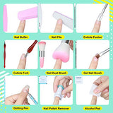 Gel Nail Polish Kit Villsure All-in-One 5 Colors Gel Nail Kit with 168W UV LED Nail Lamp, Base & Top Coat and 7pcs Nail Tool Set,Gel Manicure Kit