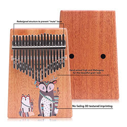 VI VICTORY 17 Key 3D Painted Kalimba African Thumb Piano Finger Percussion Keyboard Music Instruments - Fox