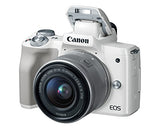 Canon EOS M50 Mirrorless Vlogging Camera Kit with EF-M 15-45mm Lens, 4K Video, Built-in Wi-Fi, NFC and Bluetooth Technology, White