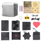 Creative Explosion Gift Box, DIY aHandmade Photo Album Scrapbooking Gift Box and Surprise Box as Birthday Party, Valentine's Day, Mother's Day & Wedding (Black)