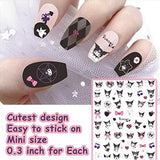 6PCS Mixed Cute Cartoon Nail Stickers for Nail Art, 3D Self-Adhesive Kawaii Nail Charms Anime Nail Decals, Nail Stickers for Women Girls Kids, Nail Gifts