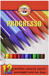Koh-i-noor Progresso - 12 Woodless Coloured Pencils. 8756