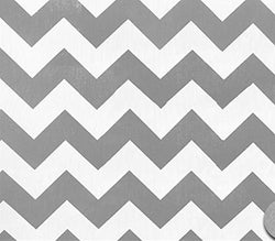 Polycotton Fabric Printed Large Polycotton Fabric Chevron Silver / 60" Wide / Sold by the Yard