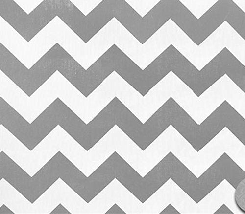 Polycotton Fabric Printed Large Polycotton Fabric Chevron Silver / 60" Wide / Sold by the Yard