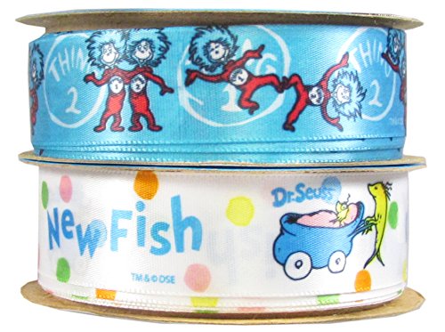 Offray Dr. Seuss Craft Ribbon: 18 Feet 7/8 Inch Satin Fabric Craft Ribbon For Gift Package