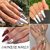24 Sheet Dragon Snake Angel Nail Art Decals Sticker, Kalolary 3D Water Transfer Nail Stickers Decals Fashion Dragon Snake Cupid Angel Eros Chinese Character Nail Art Stickers Decals for Women Girls