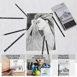 Qionew Professional Drawing Sketching Pencil Set - 12 Pack Art Drawing Sketch Pencils, Graphite Pencils(14B - 4H), Ideal for Drawing, Art Pencils for Drawing and Shading, Back to School Supplies