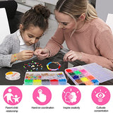 Bracelets Making Kit Kids Jewelry Craft for Girls Toy Clay Beads Flat Preppy Beads Including Letter Bead, Smiley Face Bead, Charms for Jewelry Necklace Christmas Gift DIY Set Age 6 7 9 8-12 Year Old