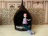 Dollhouse Wicker Cocoon Chair with Mattress Handmade 1:6 scale Furniture BJD