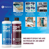 Pro Marine Clear Table Top Epoxy Resin (16-Ounce Kit) | UV Resistant, Self-Leveling | High Gloss Shine for Wood Table Top, Bar Top, Counter Top, River Table, and Other DIY Resin Art Projects