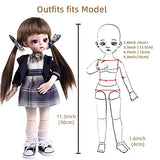 UCanaan 1/6 BJD Dolls Clothes Set for 11.5In-12In Fashion Jointed Dolls 30cm Poseable Dolls-Hoshino