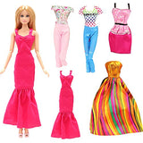BARWA 5 Sets Doll Clothes Casual Wear Tops Pants Outfits Party Dress for 11.5 inch Girl Doll