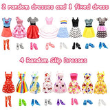 84 Pack Doll Clothes and Accessories with Doll Closet for 11.5 Inch Doll Fashion Design Kit Girl Doll Dress Up Including Wedding Dress Fashion Dress Outfits Tops and Pants Shoes Hangers Bags Necklaces