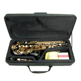 Merano E Flat Black Alto Saxophone with Zippered Hard Case + Mouth Piece,Screw Driver, nipper. A pair of gloves, Soft Cleaning Cloth