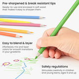 Arteza Kids Colored Pencils, Set of 48, Metallic and Neon Colors and Land Animals Coloring Book Kit, Art Supplies for School, Home, Doodling, and Drawing