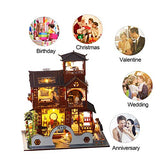 WYD Chinese Style DUY Dollhouse Handmade Antique Architectural Small House Scenario Model Kit Assembled Villa Creative Handmade Gift for Family, Child, Love, Friend
