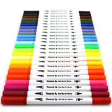 Bullet Journal 24pcs Art Marker, 0.4-2mm Colored Pens Dual Tip Brush Marker Pens Fineliner Felt Tip Water Color Drawing Paintbrush Highlighters