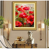 Diamond Painting Poppies Flower Kit DIY 5D Full Drill Diamond Art Red Poppy Flowers Round Rhinestone Embroidery Cross Stitch Painting Arts Craft Canvas for Adults and Beginner Wall Decor11.8X15.8inch