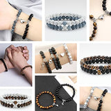 Stone Beads for Jewelry Making, Charm Bracelet Making Kit, 400Pcs Bracelet Jewelry DIY Kit Magnetic Bracelets for Couples Lovers