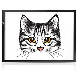 A2 LED Light Box, NXENTC Portable Tracing Light Pad USB Powered Light Drawing Board Kit Ultra-Thin Adjustable Brightness Copy Board for Animation, Artists Designing, Sketching, X-ray Viewing(Black)