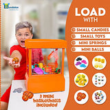 Bundaloo Slam Dunk Claw Machine - Miniature Candy Grabber for Kids with 3 Small Basketballs, 30 Reusable Tokens - Electronic Prize Dispenser Toy with Arcade Music - Party Game for Children