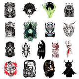 Cool Gothic Punk Laptop Stickers for Teens, Horror Witch Skull Waterproof Stickers for Water Bottles Computer Phone Bicycle Luggage Skateboard Decor 50pcs